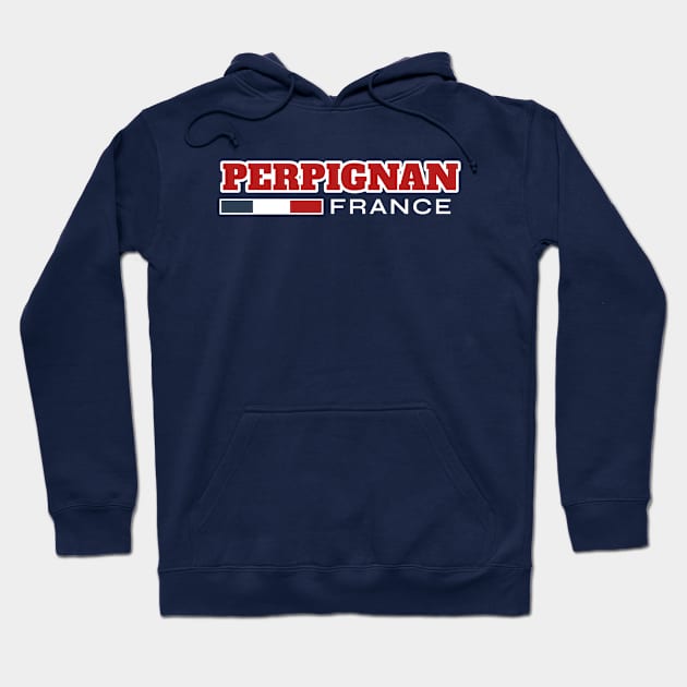 Perpignan France Retro Hoodie by urban-wild-prints